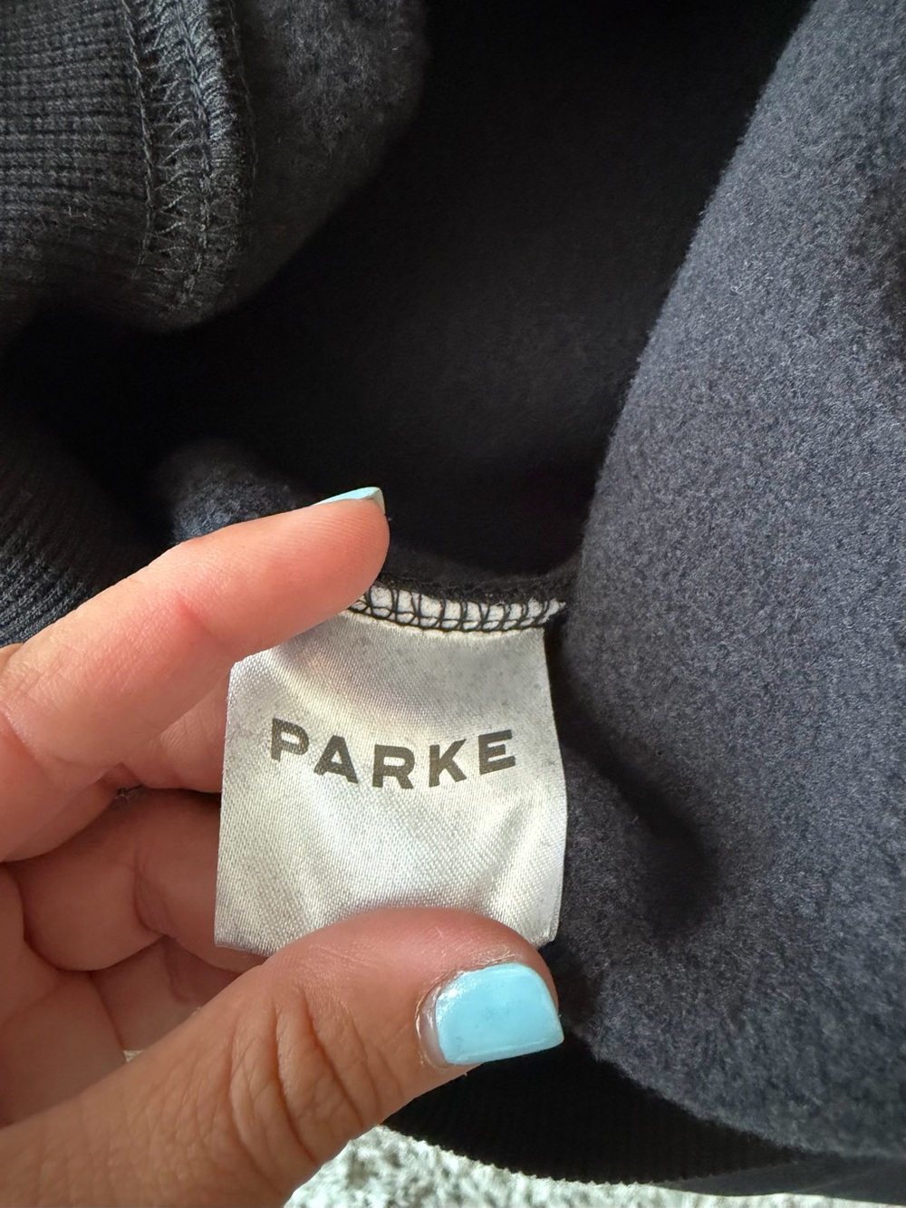 NWT PARKE Varsity Mockneck Sz S/M *black & white* - Picture 3 of 4